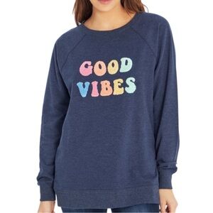 WILDFOX “Good Vibes” Blue Sweatshirt
